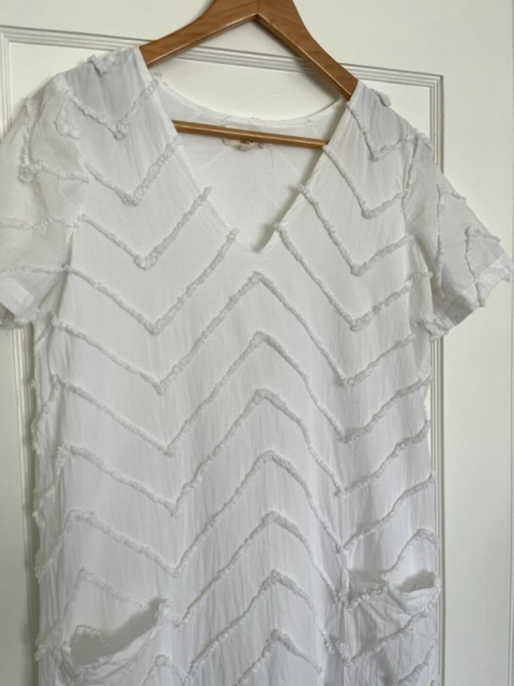 Anthropologie Porridge Textured White Shift Dress | Size XS - Picture 5 of 12